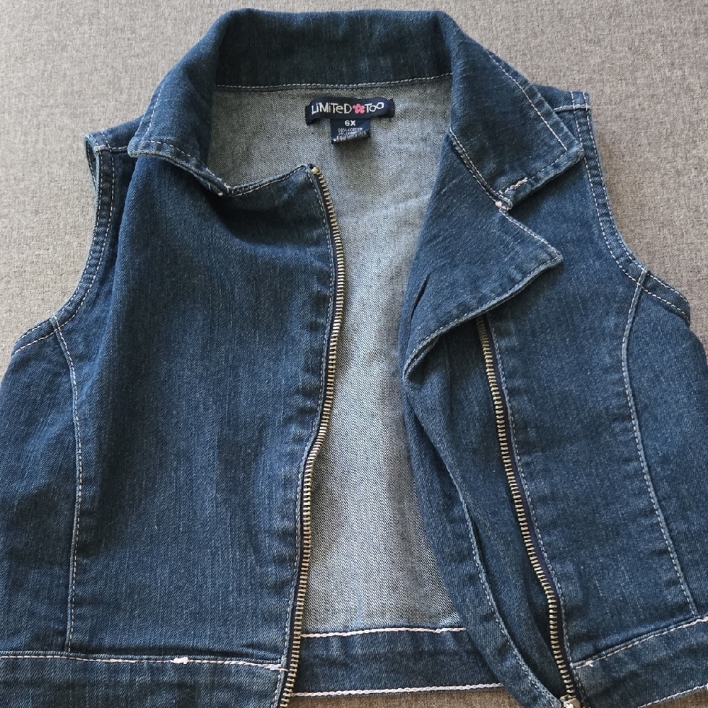 Girls 6X Denim Sleeveless Vest